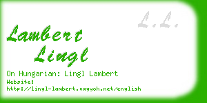 lambert lingl business card